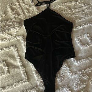 Chic Black Halter Bodysuit